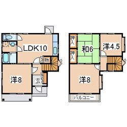 郡山駅 徒歩18分 1-2階の物件間取画像